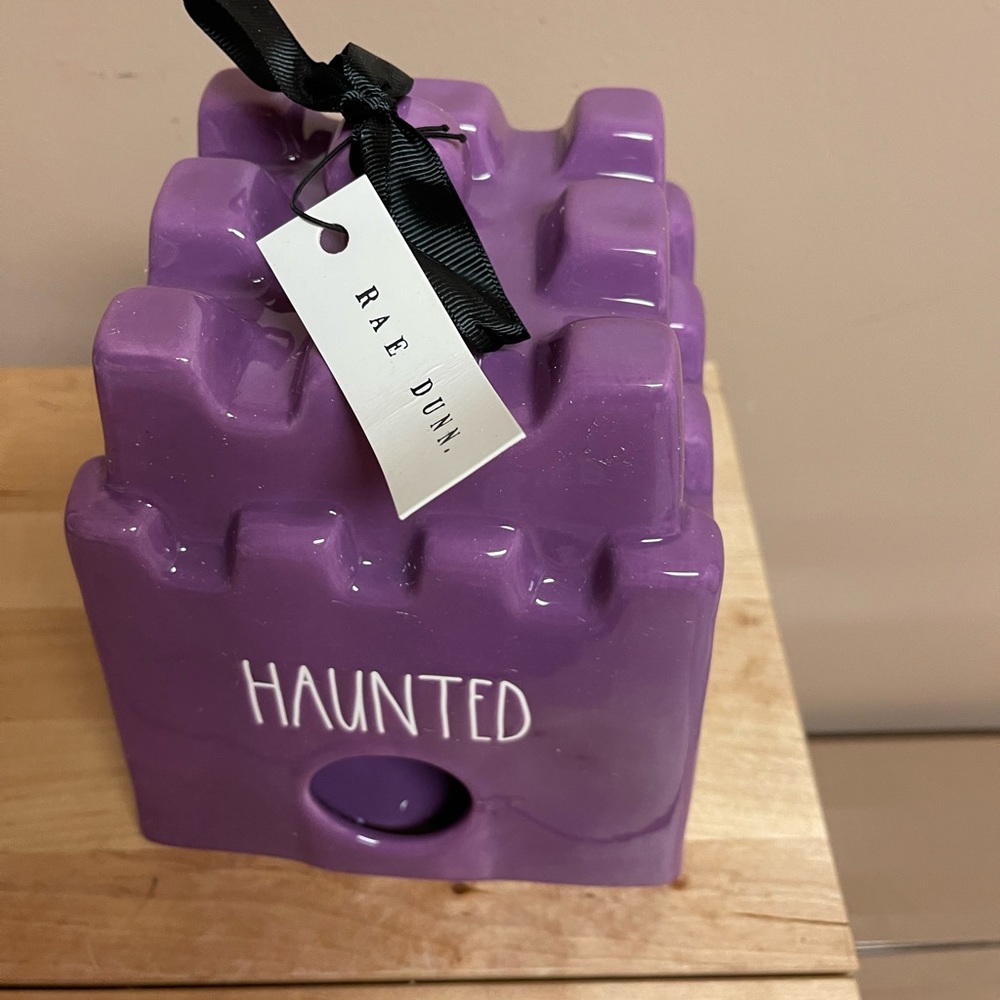 Rae Dunn Haunted Purple Castle Birdhouse Halloween Seasonal Home Decor - Picture 4 of 7